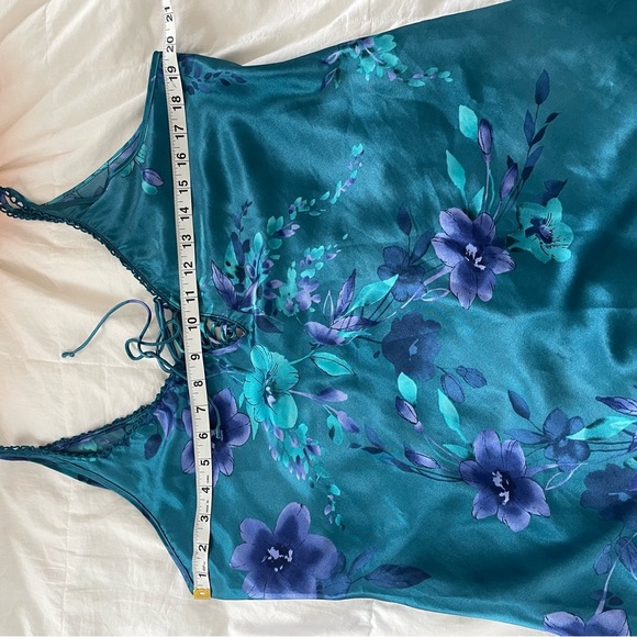 Vintage blue and purple floral slip dress | L - Picture 8 of 9